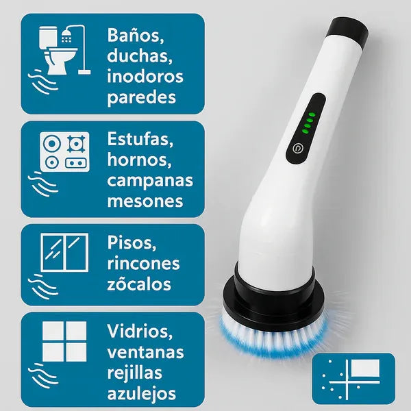🚨 ¡OFERTA IMPERDIBLE! Cepillo Eléctrico 9 en 1 – Limpieza Profunda SIN Esfuerzo y en Minutos